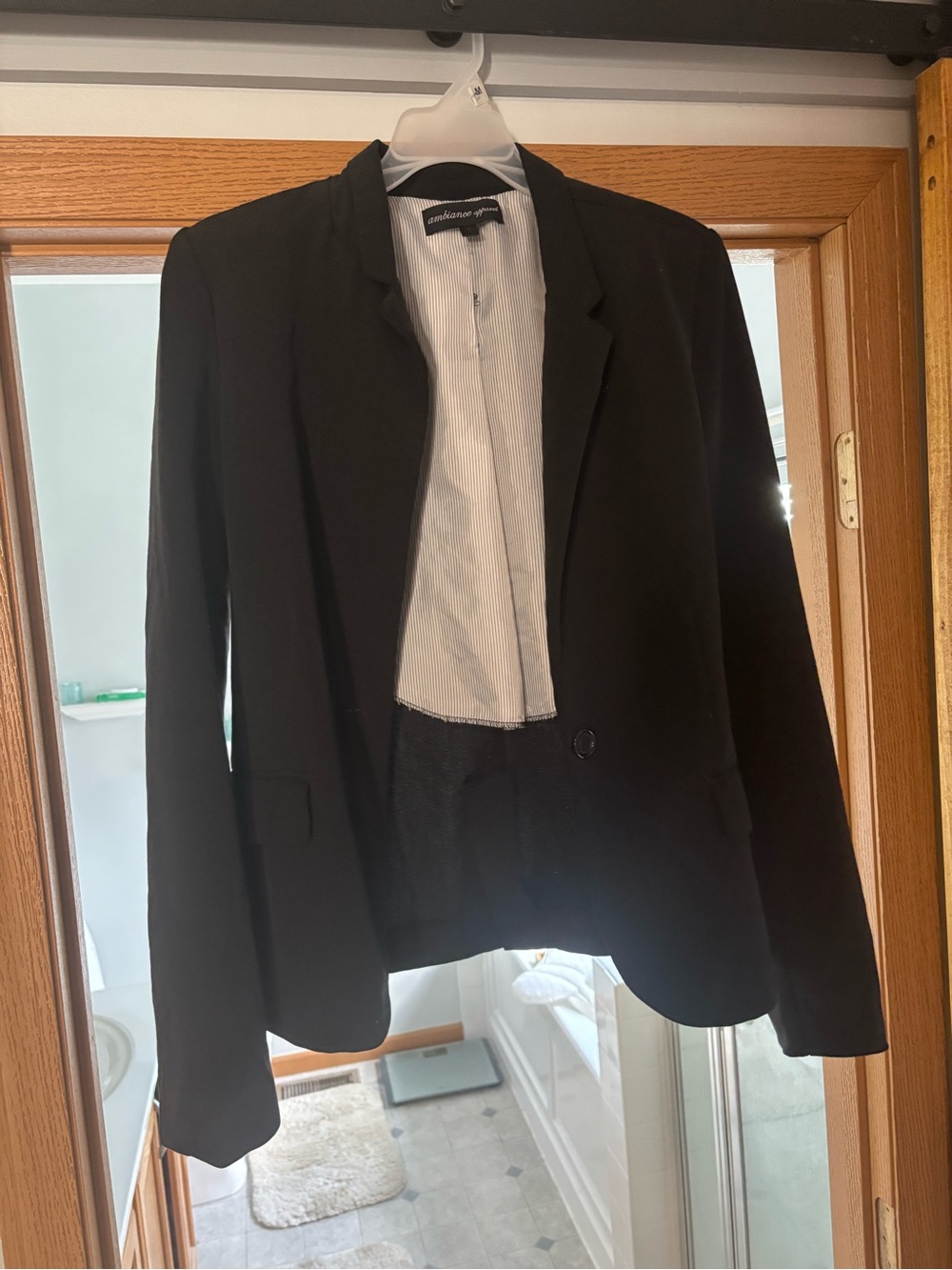 Black Women's Blazer - Open Front Single-Button